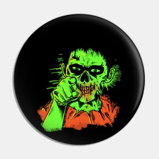 Green Zombie Pin