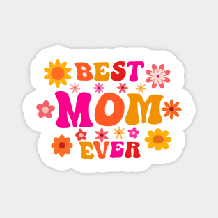 Best Mom Ever Retro Groovy Mothers Day Magnet