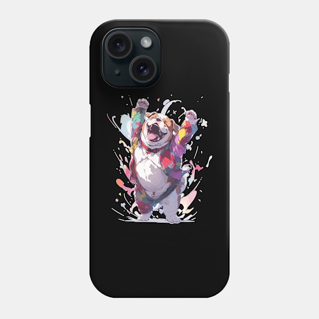 Happy Bulldog Funny Dog Dance Competition Phone Case by QQdesigns