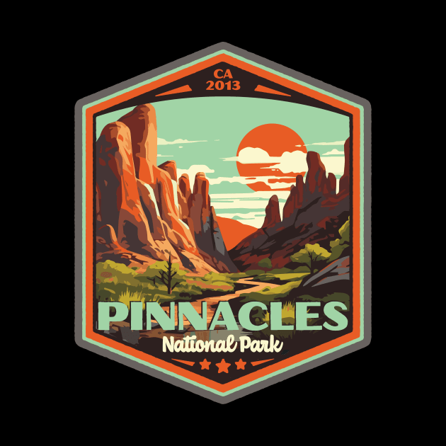 Pinnacles National Park Vintage WPA Style Outdoor Badge by GIANTSTEPDESIGN