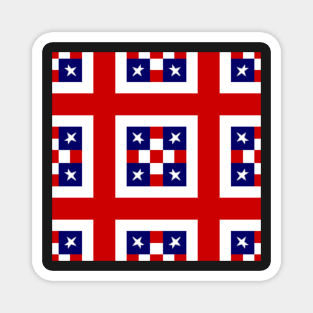 White Stars Blue Squares Red White Stripes Magnet