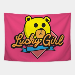 Lucky Girl Kawaii Bear Tapestry