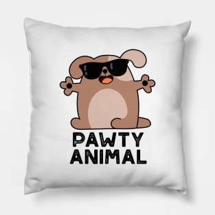 Pawty Animal Cute Party Dog Pun Pillow