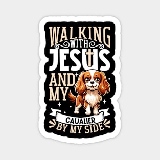 Jesus and dog - Cavalier King Charles Spaniel Magnet