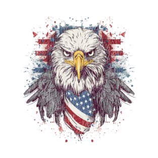 Retro 4th of July Shirt, Patriotic Eagle TShirt, Red White and Blue, American Pride, Independence Day Tee, Eagle Decoration, USA Distressed T-Shirt