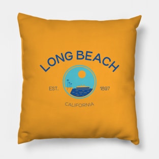 Long Beach City California Print Pillow