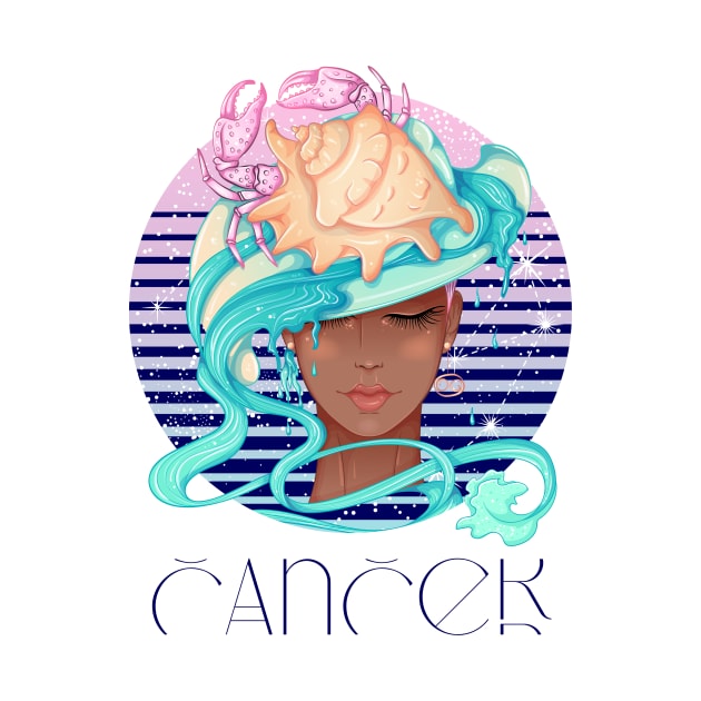 Cancer Zodiac Sign | Circle  Beautiful Girl by Violete Designs