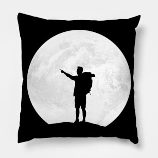 traveler in full moon Pillow