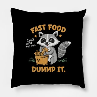 Raccoon Fast Food Pillow