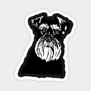 Mabel the Miniature Schnauzer Dog Linoprint Magnet