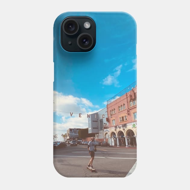 Photograph of skateboarder in Venice, Los Angeles, United States Phone Case by keeplooping