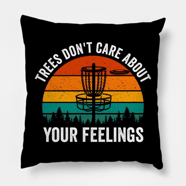 Funny Disc Golf Player Saying Retro Vintage Pillow by Visual Vibes