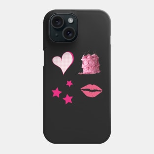 Neon Pink Aesthetic Sticker Pack Phone Case