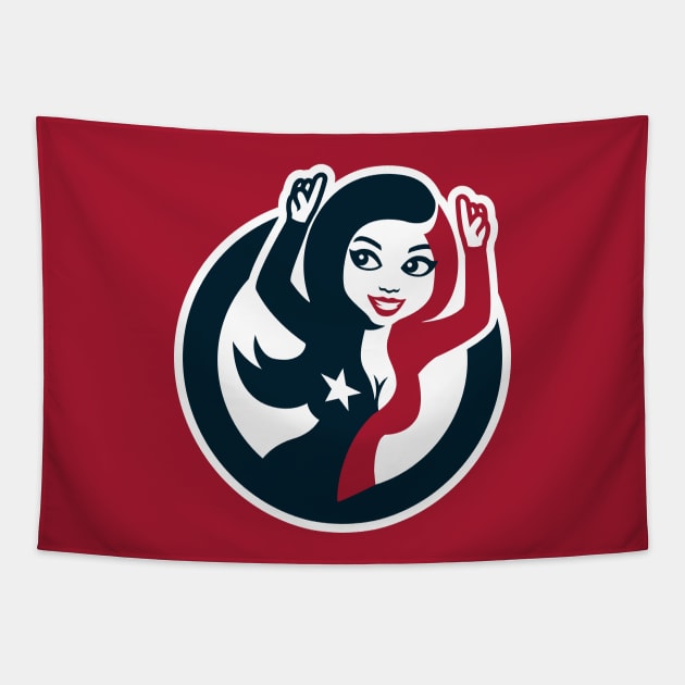 Houston Texans Cheerleaders Tapestry by Carl Cordes