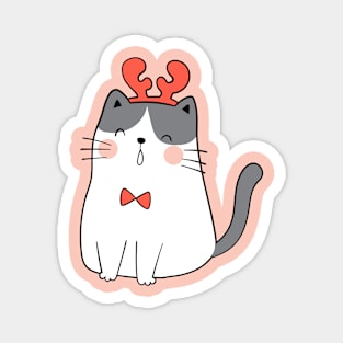 Funny Christmas Cat - Meowy Christmas Cat Magnet