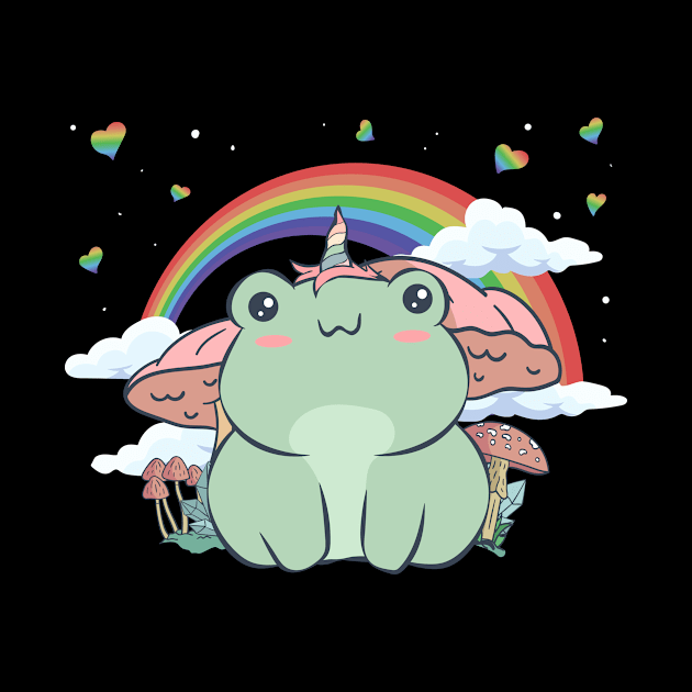 Cottagecore Aesthetic Kawaii Frog Unicorn Frogcore by Alex21