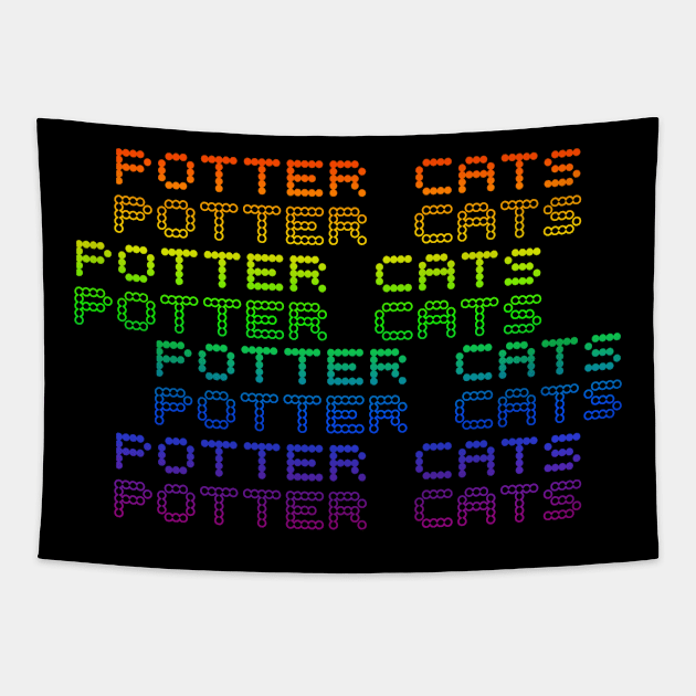 Potter cats rainbow Tapestry by Dexter