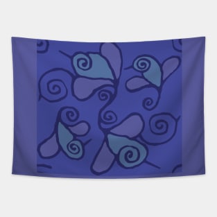 Indigo Blue Flowerbird - 4 color Tapestry