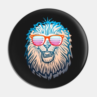 Retro 1980s Lion With Sunglasses Pin