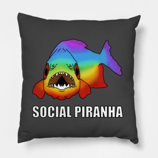 Social Piranha - Rainbow Pillow