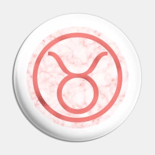 Living Coral Marble Zodiac - Taurus Pin