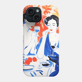 Elegant Women Drinking Wine Phone Case