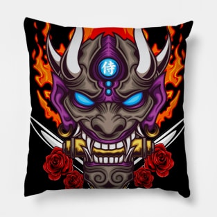 Oni Mask Illustration 03 Pillow