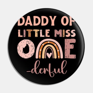 Boho Daddy of Miss Onederful 1st Birthday Girl Cute Pin