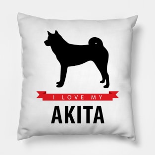 I Love My Akita Pillow