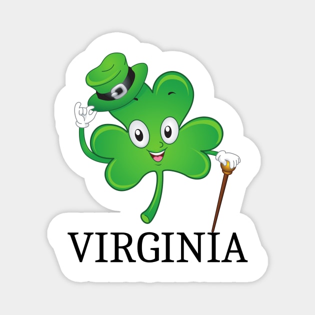 St Patrick&#39;s  Irish Shamrock VIRGINIA, Irish Gift for Wife Magnet by yassinebd