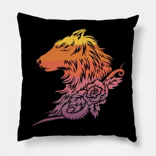 Retro Wolf Pillow