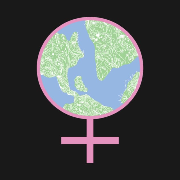 Female Zentangle World Design-Feminist Girl Power by Richardsonh25