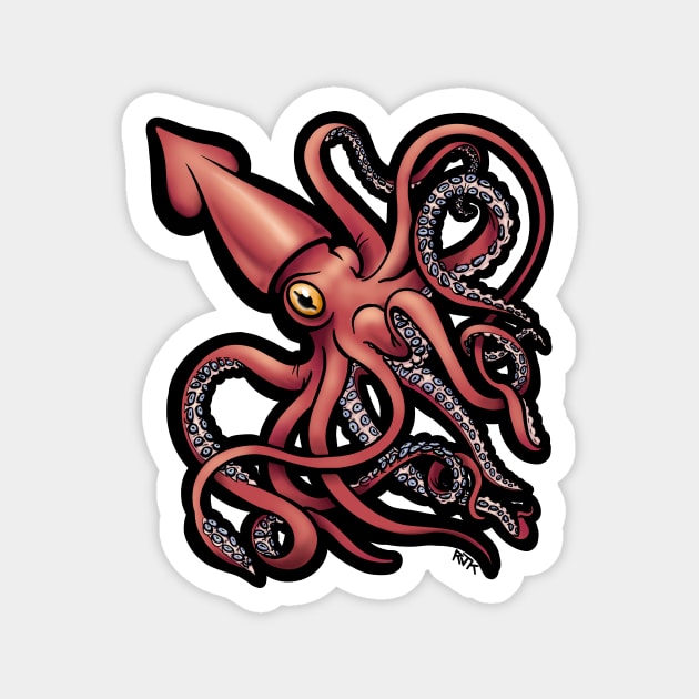 Red Giant Squid Architeuthis Magnet by RJKpoyp