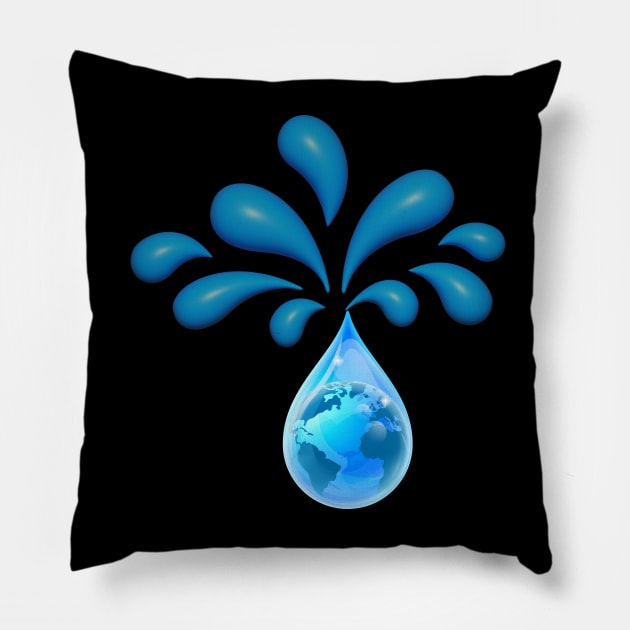 Water Droplets Pillow by Kings Court