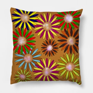 Autumnal Floral Design Pillow