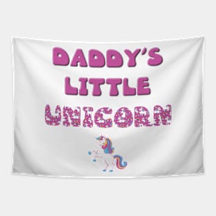 Daddy's Little Unicorn - rainbow and unicorn letters cute pink design Tapestry