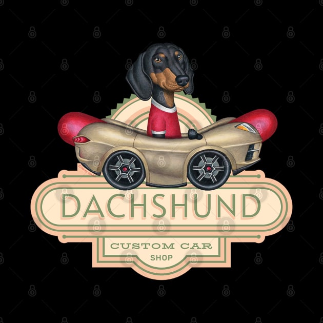 Dachshund Custom Car Shop by Danny Gordon Art