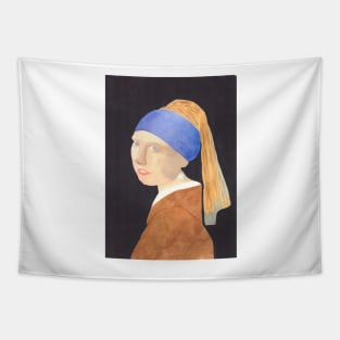 Girl with a Pearl Earring II (after Vermeer) Tapestry