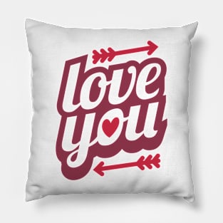 Retro Love You Valentine Pillow