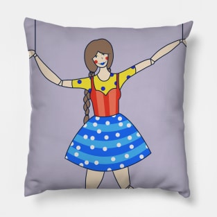 Creepy Puppet Girl Pillow