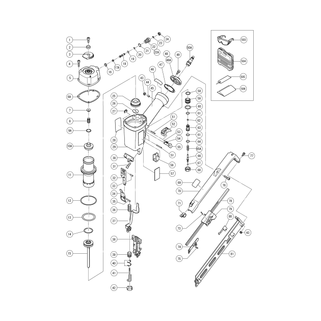 Nail Gun Tool Blueprint Black by Auto-Prints