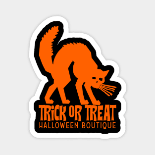 Trick or Treat Black Cat - Orange Magnet