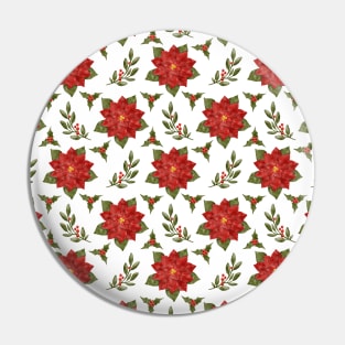 Elegant festive watercolor Christmas floral pattern Pin