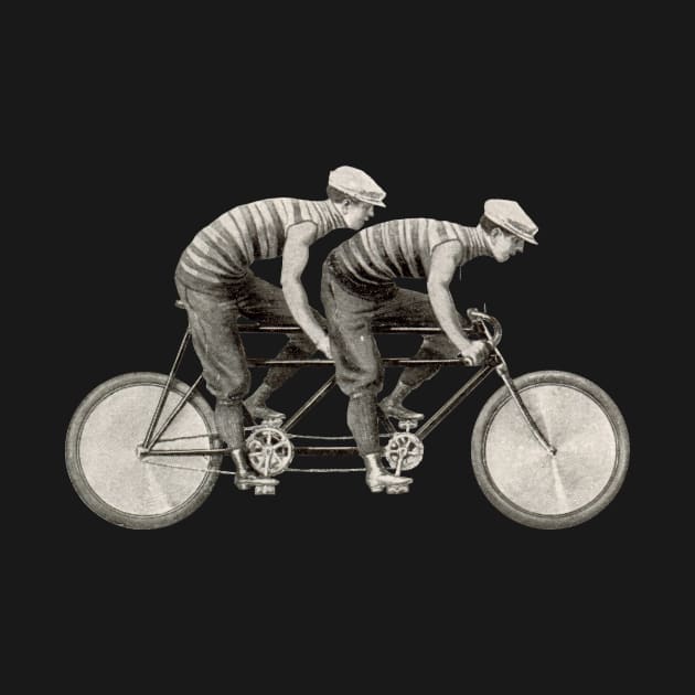 Vintage Men on a Vintage Bicycle by TRNCreative