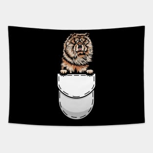 Funny Chow Chow Pocket Dog Tapestry