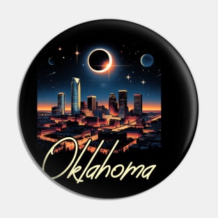 Oklahoma Solar Eclipse 2024 Starry Night, Solar Eclipse 2024 Pin