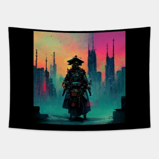 Augmented - Cyberpunk Samurai Tapestry