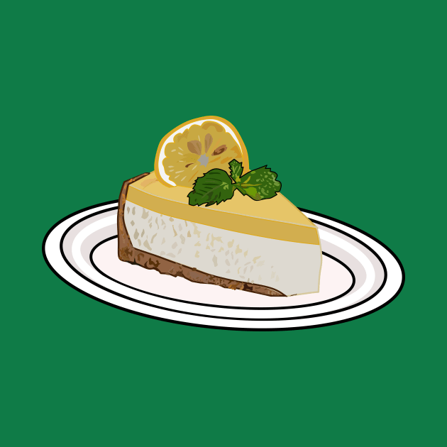 Lemon cheesecake cartoon illustration by Miss Cartoon