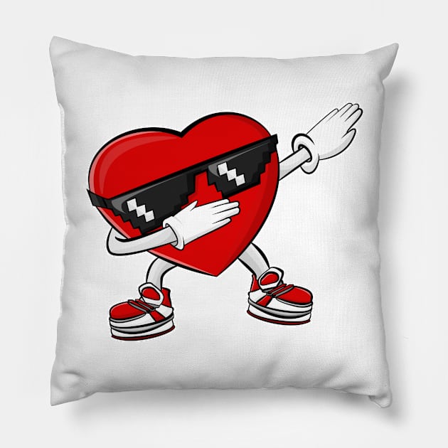 Dabbing Heart Valentine's Day Pillow by IDesign23