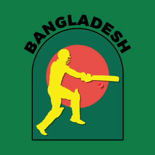 Bangladesh Cricket Batsman Bangladesh Flag T-Shirt